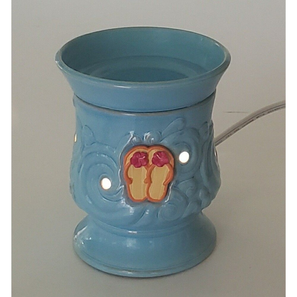 Scentsy Ohana Blue Summer Beach Flip Flops Full Size Electric Wax Warmer